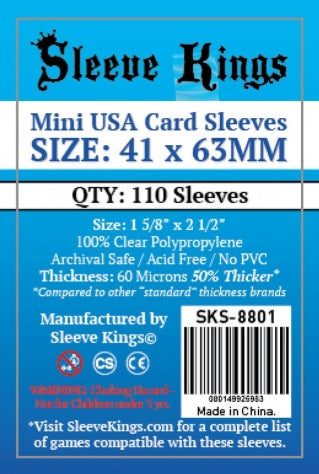 Sleeve Kings Mini USA Card Sleeves 41MM x 63MM (110 CT)