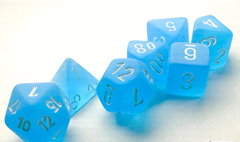 Mini-hedral 7-Die Set Frosted Caribbean Blue/white - CHX 20416