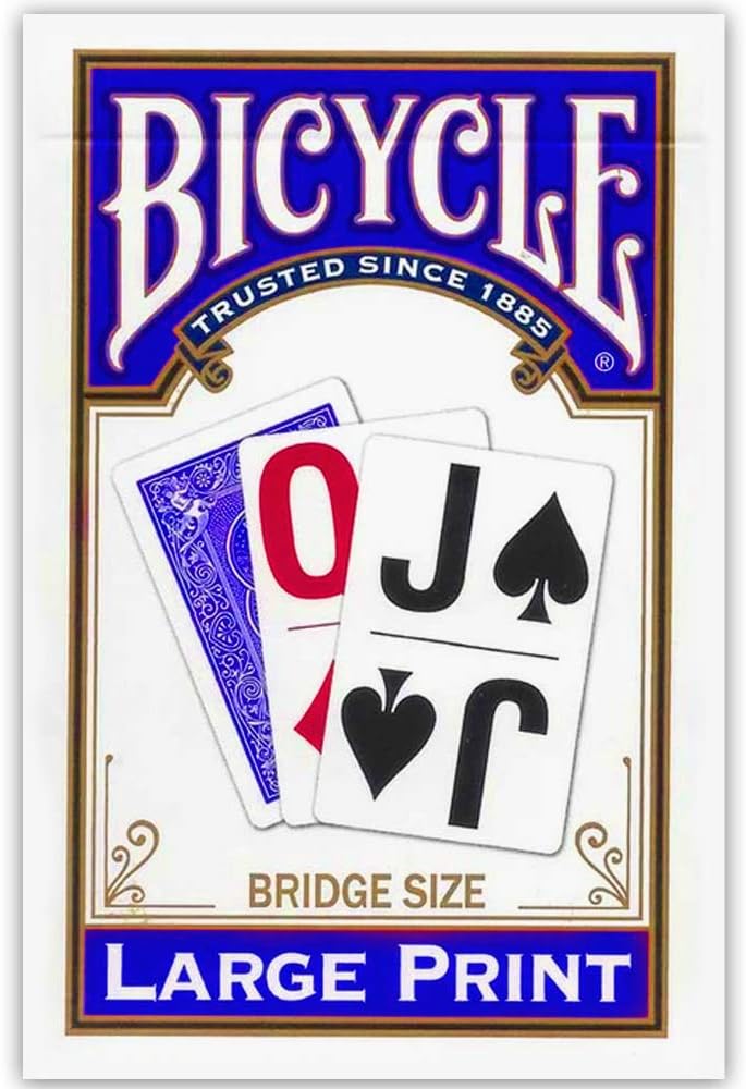 Bicycle Playing Cards: Large Print Blue