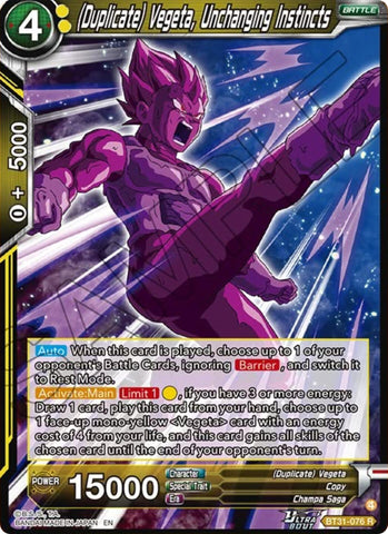(Duplicate) Vegeta, Unchanging Instincts (BT31-076) [Impact Beyond Dimensions]