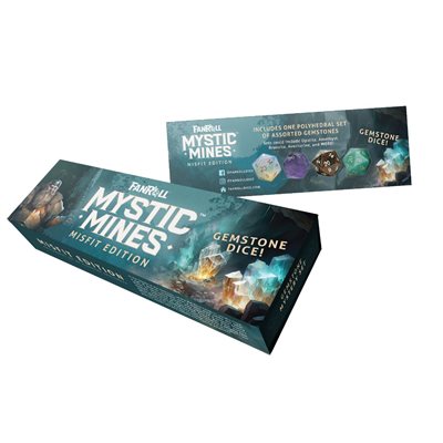 Mystic Mines Gemstone Dice: 7pc polyhedral set - Mystery Assorted Gemstones