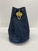 Dark Blue Medium Dragonhide Drawstring Dice Bag