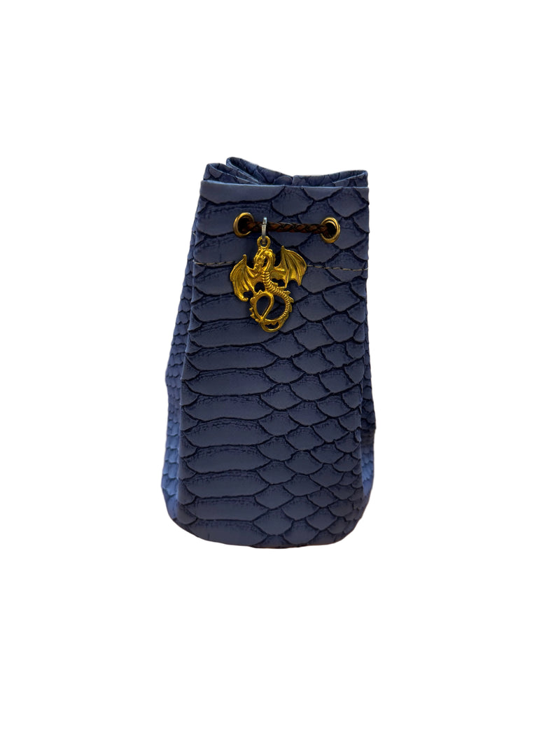 Periwinkle Medium Dragonhide Drawstring Dice Bag