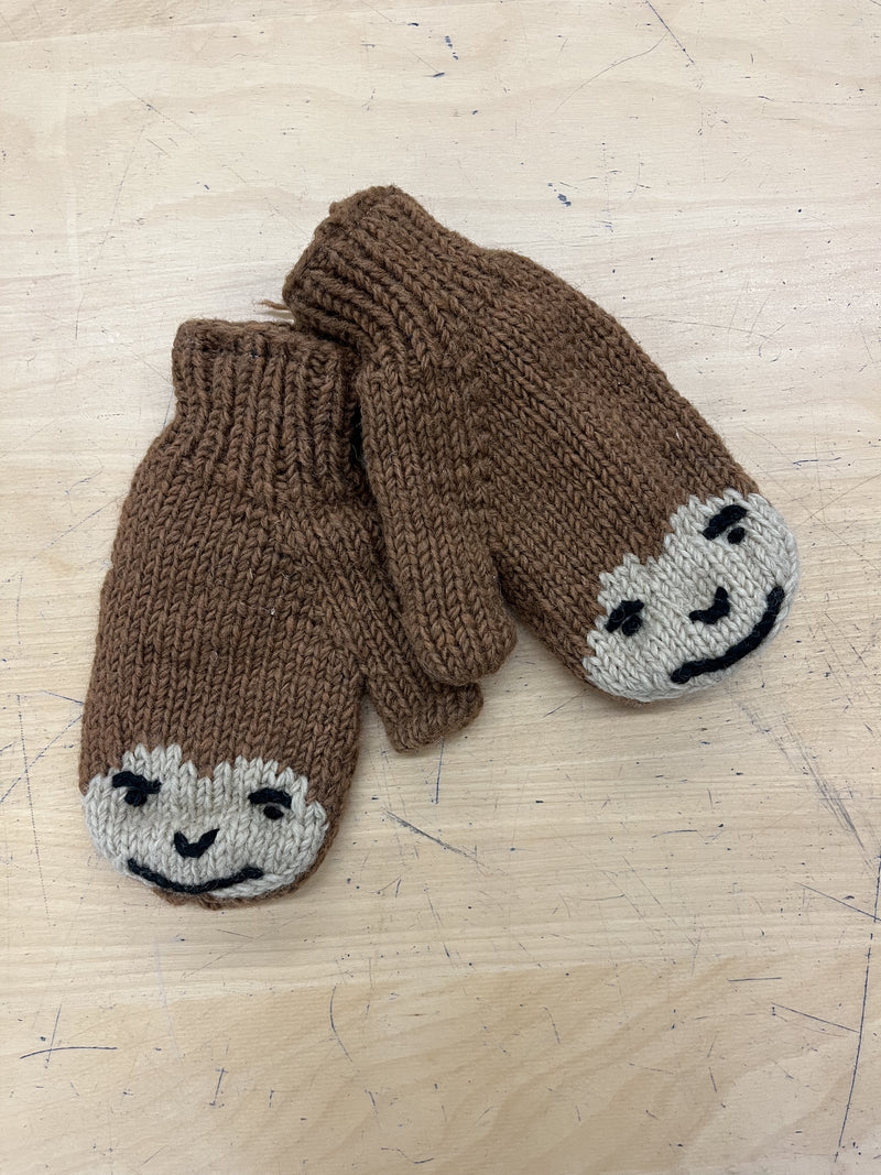 Knit Mittens - Monkey