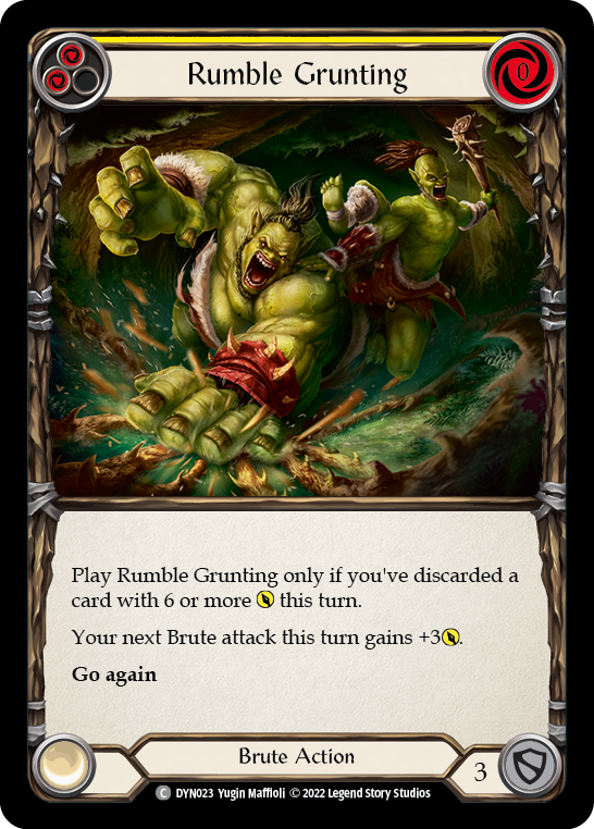 Rumble Grunting (Yellow) [DYN023] (Dynasty)  Rainbow Foil