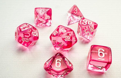 Mini-hedral 7-Die Set Translucent Pink/White - CHX 20384