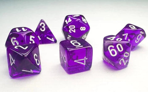 Mini-hedral 7-Die Set Translucent Purple/White - CHX 20377