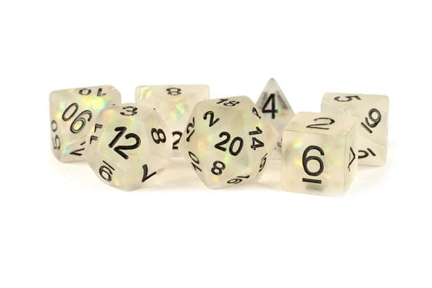 Resin Polyhedral 7 Dice Set - Icy Opal - Clear
