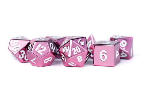 Metal Dice Set of 7 - Pink