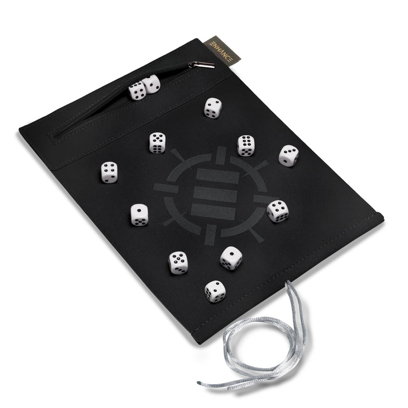 Roll on a Scroll: Acrylic Dice Set and Rolling Mat - White (Black Mat)