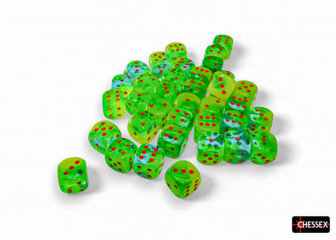 36 Gemini Plasma Green-Teal w/ Orange 12mm D6 Set - CHX26870