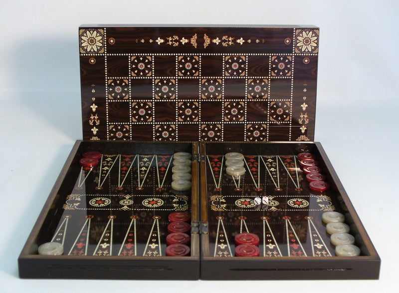 Backgammon/Checker board - Flowered Decoupage
