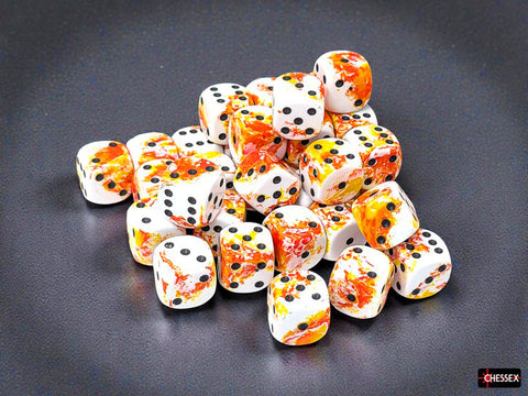 36 12mm Sunrise w/Black Brush D6 Dice - CHX24803