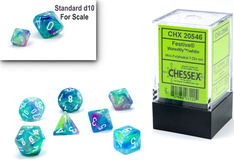 Mini-hedral 7-Die Set Festive Waterlily/white - CHX 20546