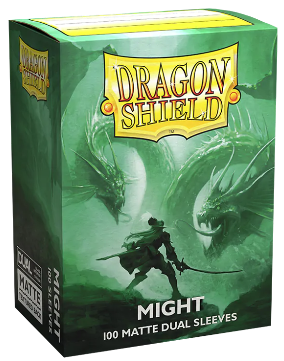 Dragon Shield Box of 100 Matte Dual Sleeves in Might