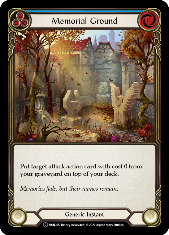Memorial Ground (Blue) (Rainbow Foil) [U-MON305-RF] Unlimited Rainbow Foil