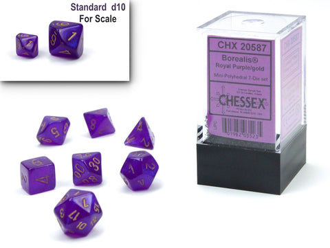 Mini-hedral 7-Die Set Borealis Royal Purple/Gold - CHX 20587