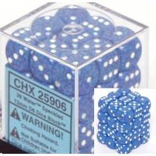 36 Speckled Blue w/White 12mm D6 Dice Block - CHX25906