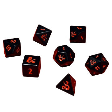 Ultra Pro - Dungeons & Dragons Heavy Metal 7 Dice RPG Set Black/Red