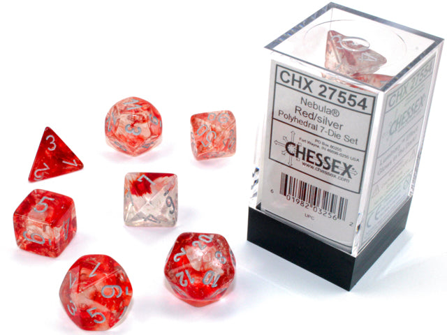 Nebula Polyhedral Red/silver Luminary 7-Die Set CHX 27554