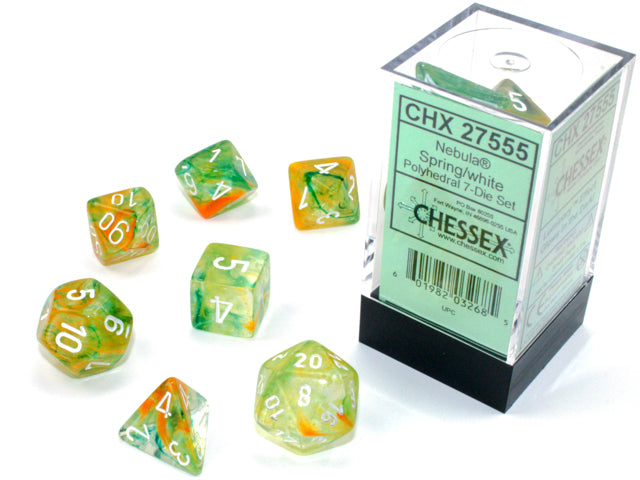 Nebula Polyhedral Spring/white Luminary 7-Die Set CHX 27555