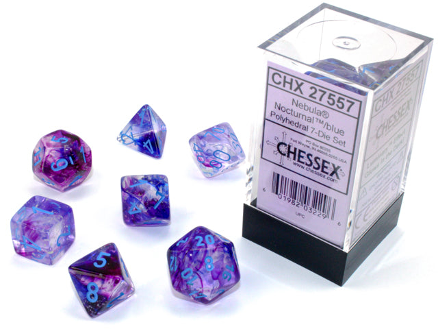 Nebula Polyhedral Nocturnal/blue Luminary 7-Die Set CHX 27557