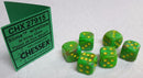 Chessex D6: 12mm: Vortex: Slime/Yellow -  CHX27915