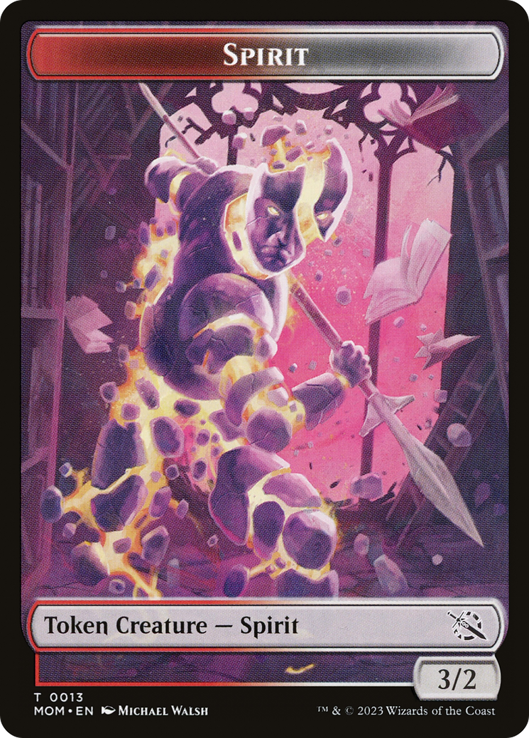 Treasure (21) // Spirit (13) Double-Sided Token [March of the Machine Tokens]