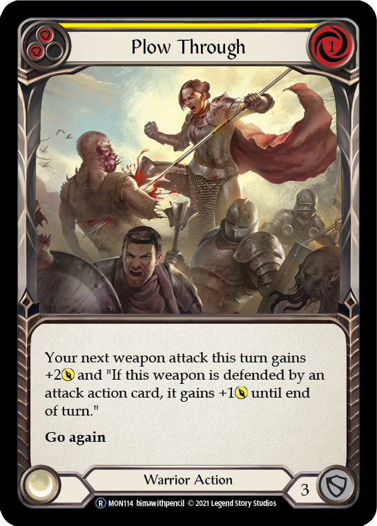 Plow Through (Yellow) (Rainbow Foil) [U-MON114-RF] Unlimited Rainbow Foil