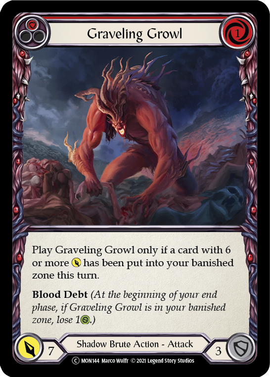 Graveling Growl (Red) (Rainbow Foil) [U-MON144-RF] Unlimited Rainbow Foil