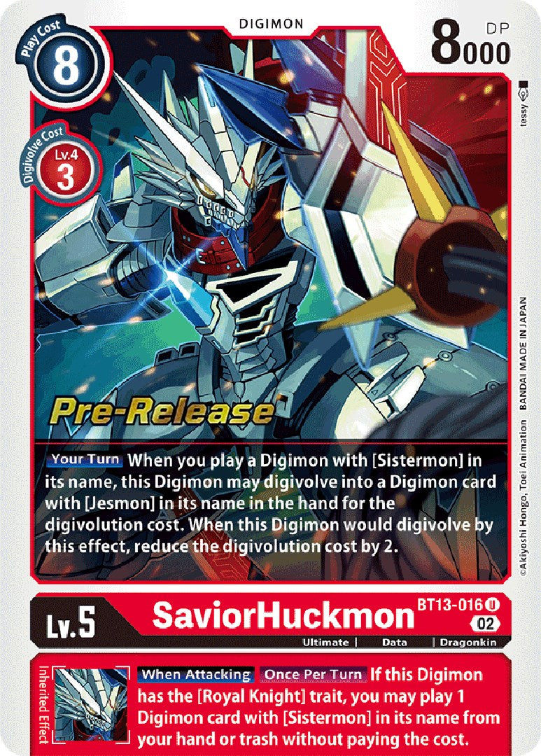 SaviorHuckmon [BT13-016] [Versus Royal Knight Booster Pre-Release Cards]