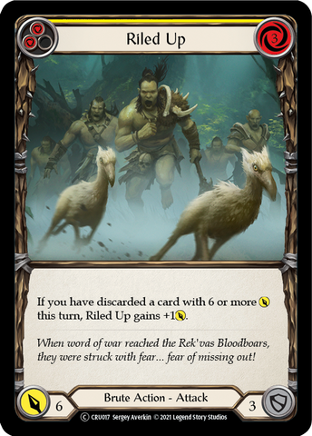 Riled Up (Yellow) (Rainbow Foil) [CRU017-RF] Unlimited Rainbow Foil