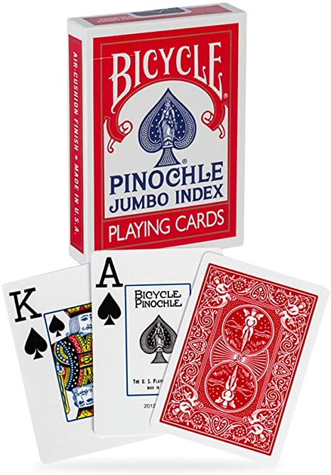 Bicycle Playing Cards: Pinochle Jumbo Index Red