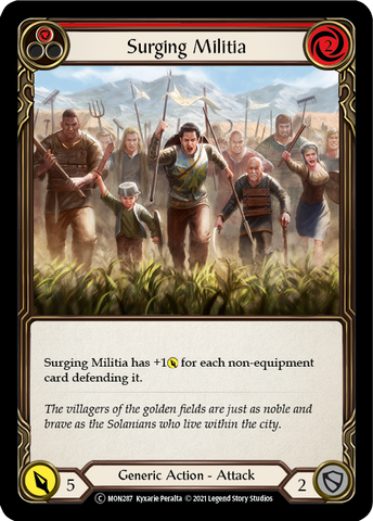 Surging Militia (Red) (Rainbow Foil) [U-MON287-RF] Unlimited Rainbow Foil