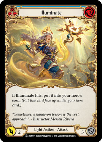 Illuminate (Blue) (Rainbow Foil) [U-MON074-RF] Unlimited Rainbow Foil