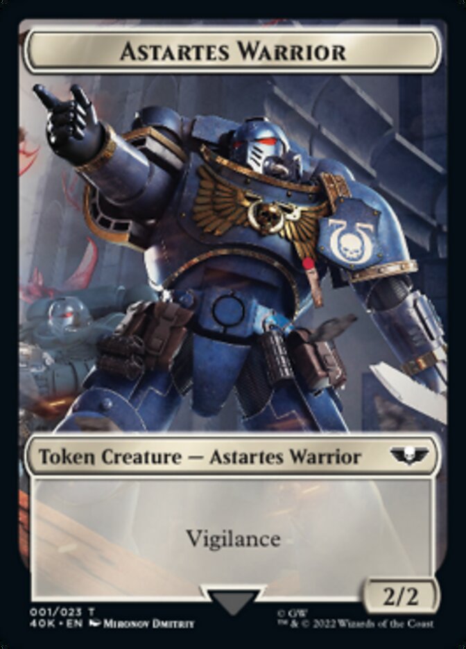 Astartes Warrior // Robot Double-Sided Token (Surge Foil) [Warhammer 40,000 Tokens]