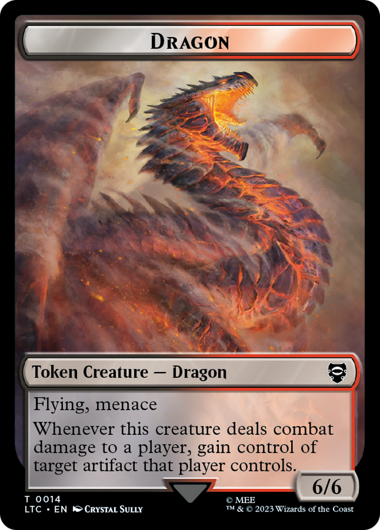 Dragon // Wraith Double-Sided Token [The Lord of the Rings: Tales of Middle-Earth Commander Tokens]