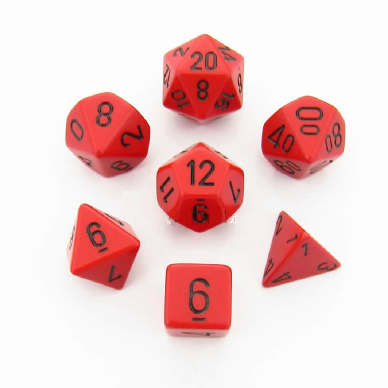 Opaque Red/black Polyhedral 7-Die Set CHX 25414