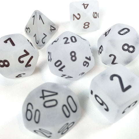 Frosted Clear/black Polyhedral 7-Die Set CHX27401