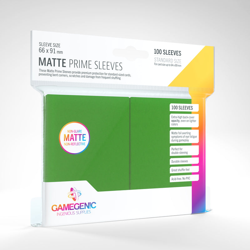 Gamegenic - Sleeves: Gamegenic Matte Prime Sleeves - Green (100)