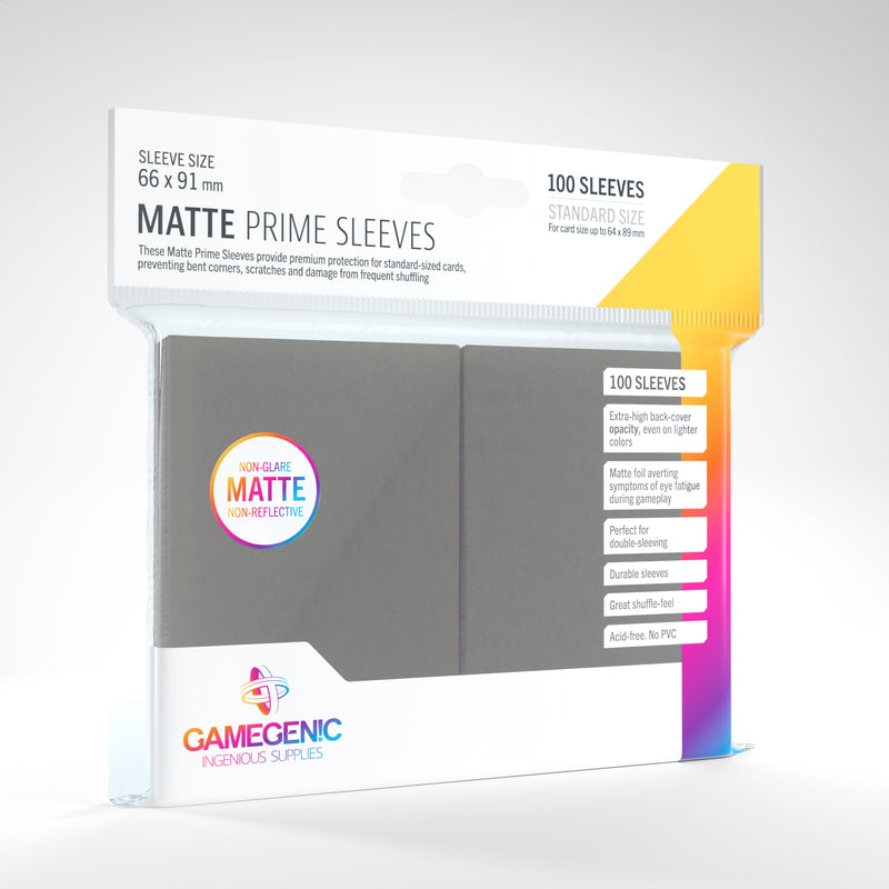Gamegenic - Sleeves: Gamegenic Matte Prime Sleeves - Dark Gray (100)