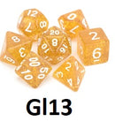 Glitter Dice Set: Yellow GL13