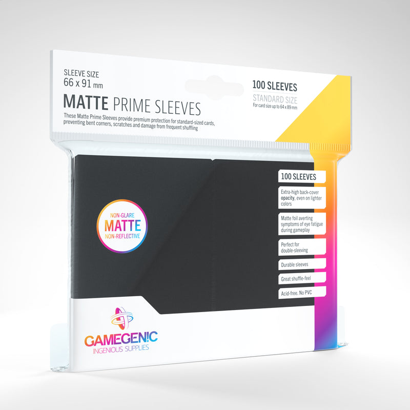 Gamegenic - Sleeves: Gamegenic Matte Prime Sleeves - Black (100)