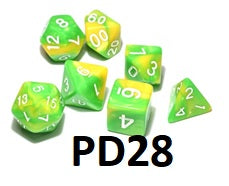 Marble Dice Set: Green/Yellow PD28