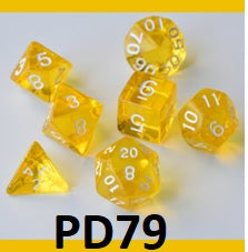 Transparent Dice Set: Yellow PD79