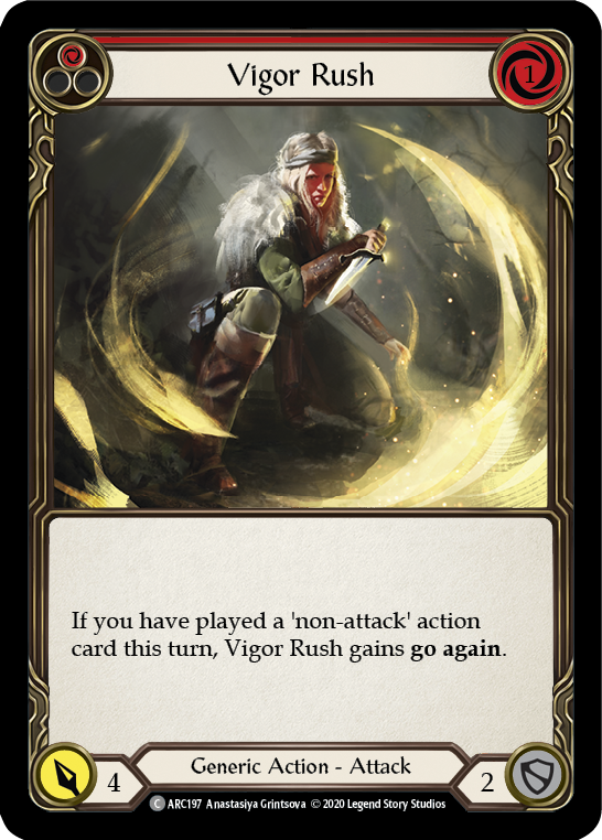 Vigor Rush (Red) [ARC197] Unlimited Edition Rainbow Foil