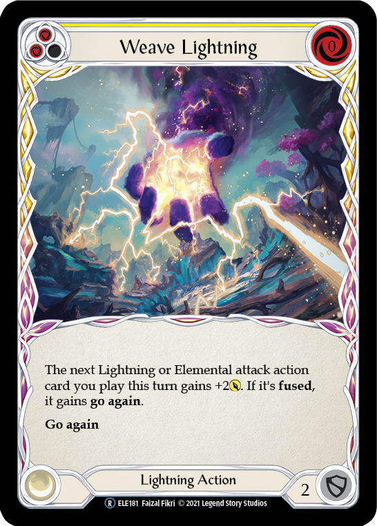 Weave Lightning (Yellow) [U-ELE181] Unlimited Rainbow Foil