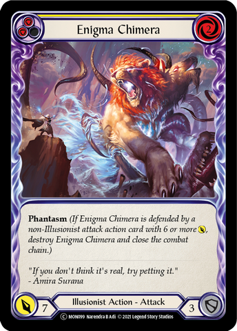 Enigma Chimera (Yellow) (Rainbow Foil) [U-MON099-RF] Unlimited Rainbow Foil