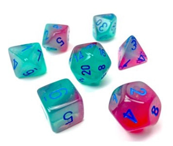 Gemini Gel Green-Pink/blue Polyhedral 7-Die Set - CHX26464