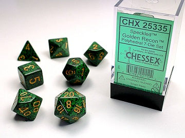 7 Speckled Golden Recon Polyhedral Dice Set - CHX25335